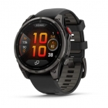 Garmin fenix 8 Pro 47mm AMOLED Sapphire karbonsz�rke DLC Titanium fekete/sz�rke szilikon sz�jjal